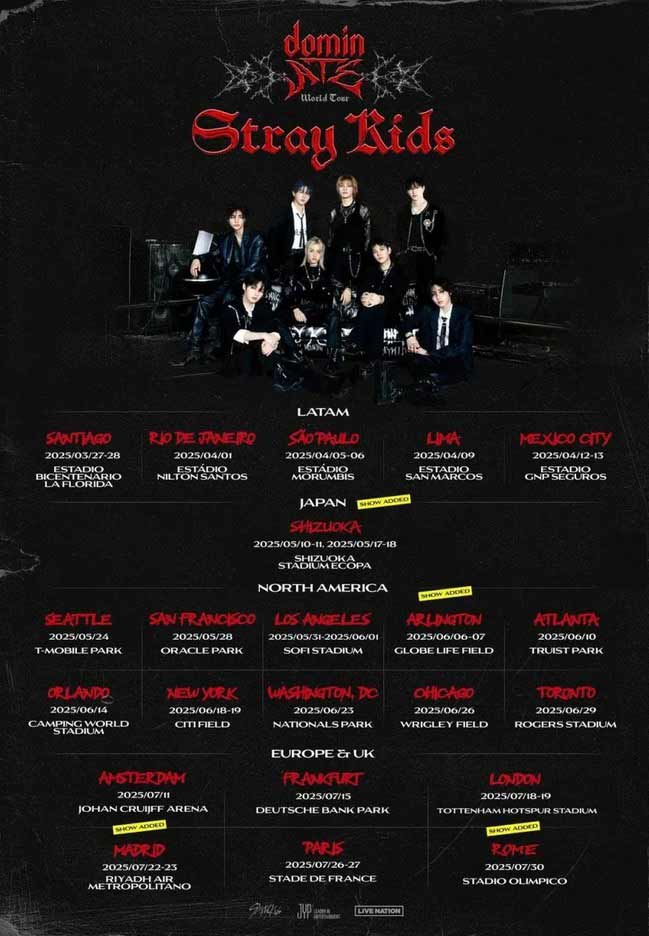 Stray Kids expande su gira mundial con nuevas fechas en EE.UU., Japón, Italia y España 2 Stray Kids expande su gira mundial con nuevas fechas en EE.UU., Japón, Italia y España