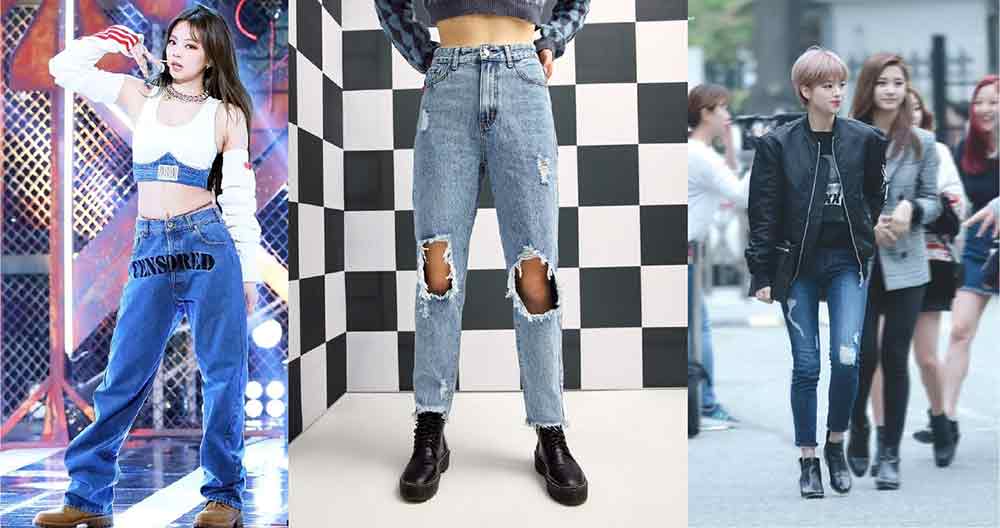 Esta es la ropa que necesitas en tu closet para crear outfits al estilo de la moda coreana 4 Moda coreana jeans hogados y rotos