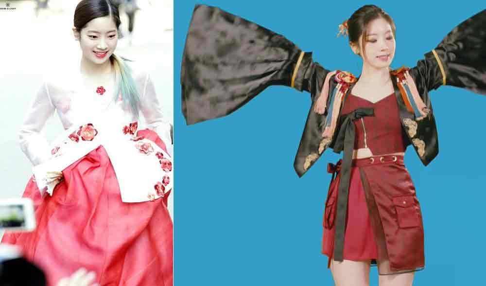 Ídolos de K-POP que han lucido Hanbok modernos y tradicionales realmente hermosos 6 TWICE DAHYUN HANBOK TRADICIONAL Y MODERNO